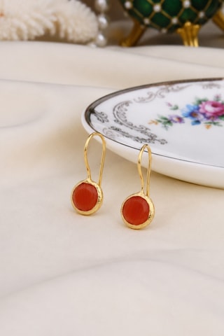 Brincos - Banhado a ouro amarelo e olho de gato