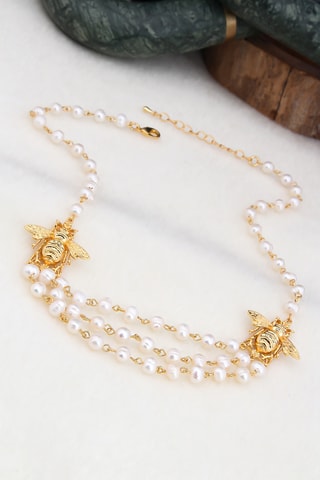 Collier - Doré et blanc