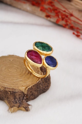 Bague dorée à l'or fin jaune