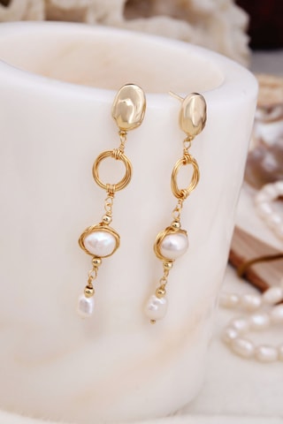Boucles d’oreilles - Plaqué or jaune et perles de culture 