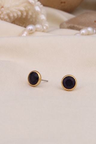 Brincos - Banhado a ouro amarelo e olhos de gato
