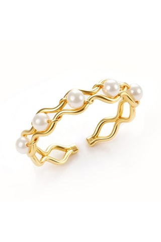 Bague - Plaqué or jaune et perles d'imitation