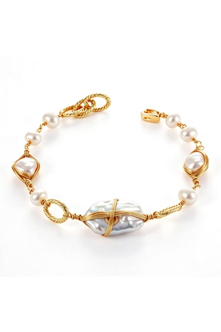 Pulseira - Banhado a ouro amarelo e pérolas de cultura