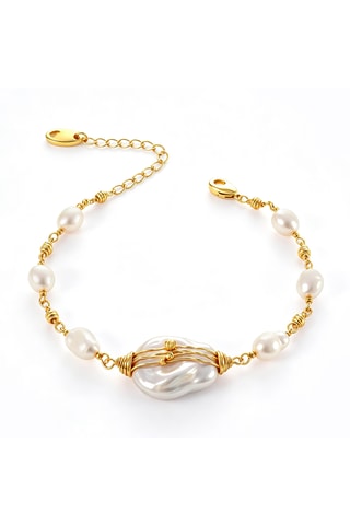 Pulseira - Banhado a ouro amarelo e pérolas de cultura