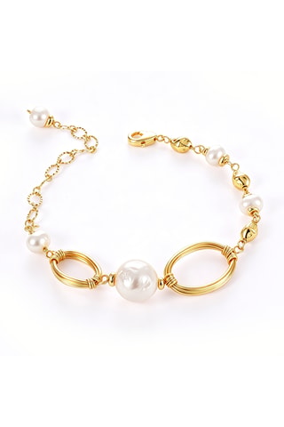 Pulseira - Banhado a ouro amarelo e pérolas de cultura