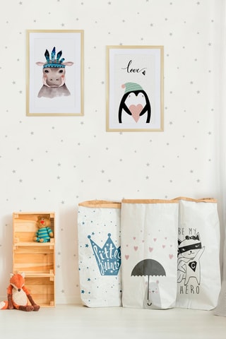 Sacco portaoggetti Rainning Hearts - Bianco - 60 x 30 x 90 cm