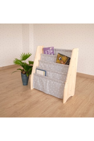 Libreria in legno di faggio Montessori Cloé - Neutro e grigio