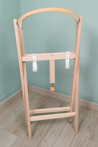 Cesta portabebè e supporto Palme - 28 x 74 x 23 cm  - Dalla nascita - Fino a 6 mesi - Bianco e rosa