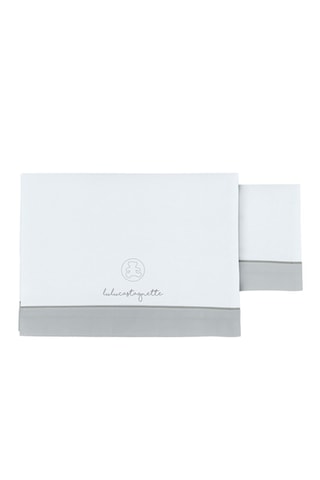 Parure lenzuola Allover - Bianco e grigio