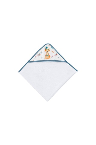 Asciugamano Fox - Bianco e blu - 100 x 100 cm