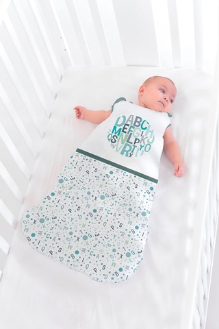 Sacco nanna Alphabet - 70 cm - Da 24 mesi - Bianco e blu