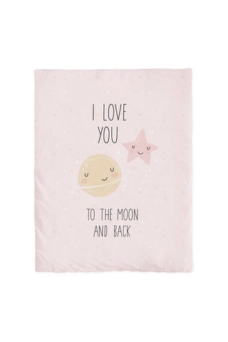 Set lettino neonato Love You to the Moon - Bianco e rosa