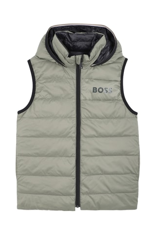 Dubbelzijdige Bodywarmer met Capuchon - Olijfgroen en Zwart- Boss
