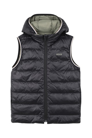 Dubbelzijdige Bodywarmer met Capuchon - Olijfgroen en Zwart- Boss