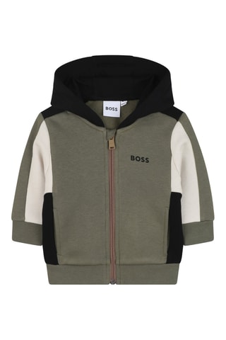 Sweater met capuchon - Donkergroen Boss