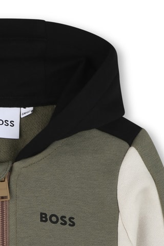 Sweater met capuchon - Donkergroen Boss