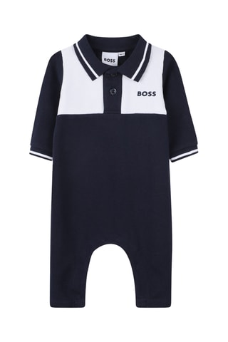 Biologisch Katoenen Jumpsuit - Marineblauw - Boss