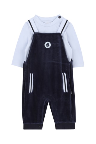 Velours Tuinbroek en T-shirt - Nachtblauw en Wit - Boss