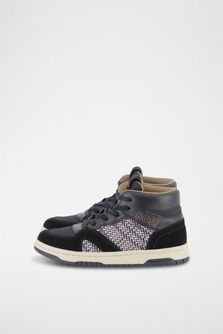Hoge Leren Sneakers - Zwart - Boss