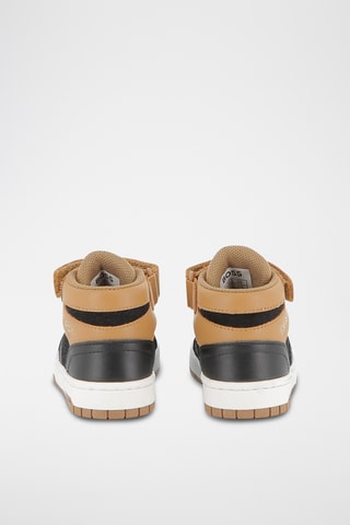 Hoge Velours en Leren Sneakers - Zwart - Boss