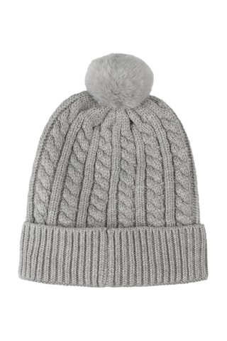 Muts met Pompon - Gemêleerd Lichtgrijs - Boss