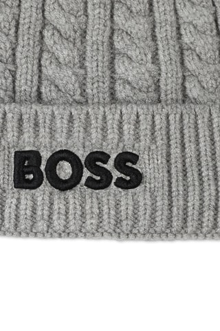 Muts met Pompon - Gemêleerd Lichtgrijs - Boss