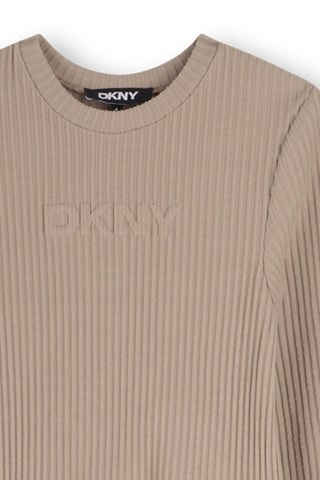 Jurk van 2 Materialen - Beige - DKNY