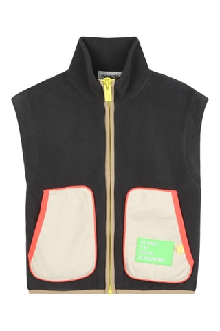 Mouwloos fleece vest - Donkergrijs - Billieblush