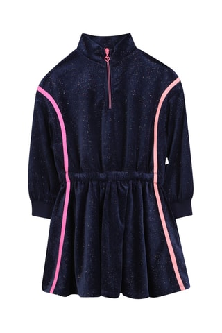 Velours Jurk - Indigoblauw - Billieblush