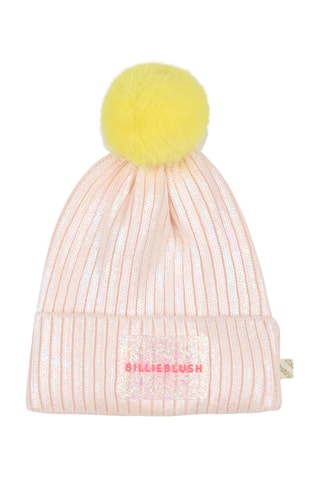 Fleece muts met pompon - Roze - Billieblush