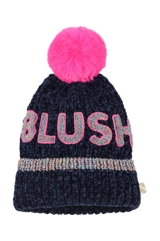 Fleece muts met pompon - Indigoblauw - Billieblush