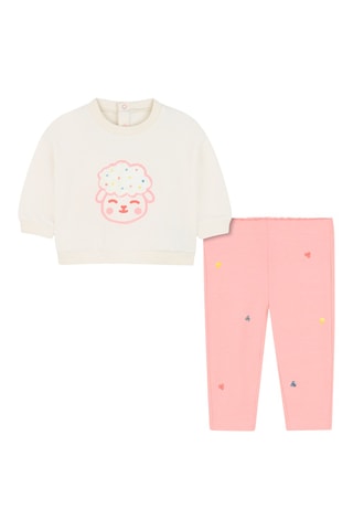 Sweater en Legging - Ecru en Roze - Billieblush