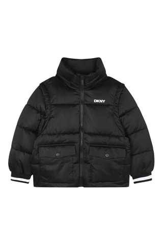 Gewatteerde Jas met Capuchon - Zwart - DKNY