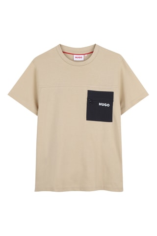 Biologisch Katoenen T-shirt - Beige - Hugo