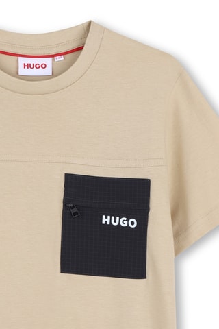 Biologisch Katoenen T-shirt - Beige - Hugo