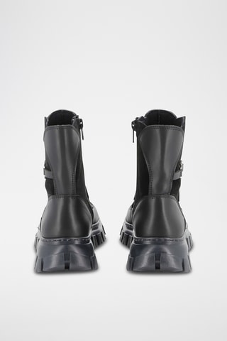Splitleer Nubuck Enkellaarzen - Zwart - Hugo