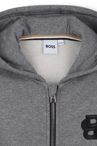Sweater met capuchon - Gemêleerd Grijs - Boss