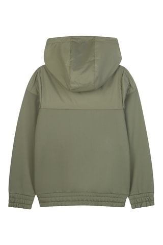 Sweater van 2 materialen met capuchon - Kaki - Boss