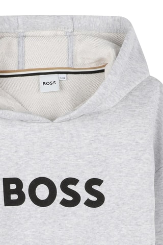Sweater met capuchon - Gemêleerd Grijs - Boss