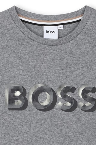 T-shirt - Gemêleerd Grijs - Boss