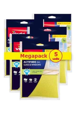 5 x 2 panni Actifibre Pro Window - Giallo
