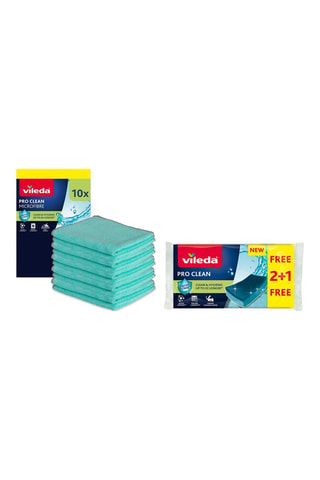 10 panni in microfibra Pro Clean - Azzurro, 2 spugne + 1 gratuita Pro Clean