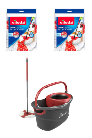 Set scopa Turbo e 2 ricariche Turbo 2 in 1