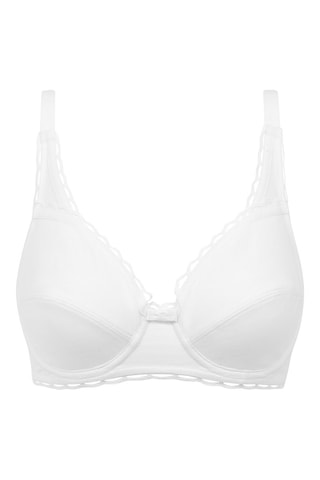 Soutien-gorge en coton biologique Cœur Croisé Féminin- 
Blanc