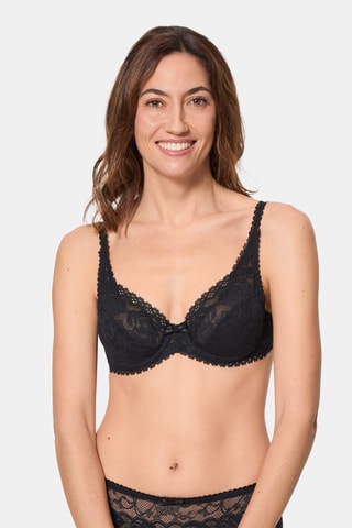 Soutien-gorge Flower Elégance - Noir