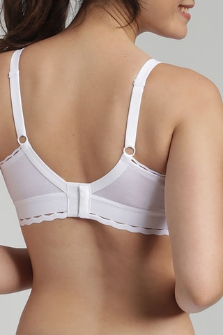 Soutien-gorge ampliforme Cœur croisé féminin coton - Blanc
