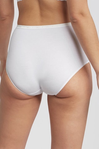 2 culottes taille haute en coton biologique - Blanc