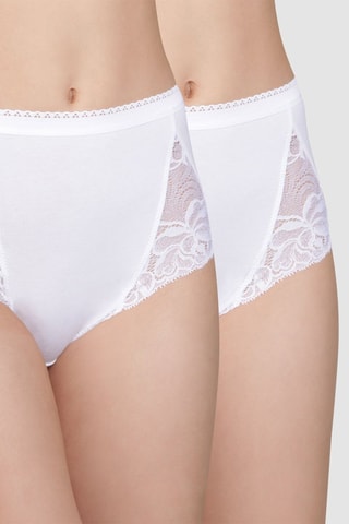 2 culottes Coton Féminine - Blanc
