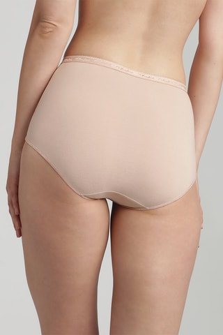 2 culottes taille haute en coton biologique - Beige