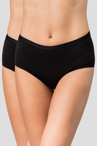 2 culottes taille midi en coton biologique - Noir